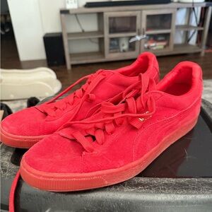 Puma Red Suede Sneakers